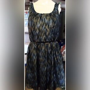 Iz Byer Black and Gold Dress